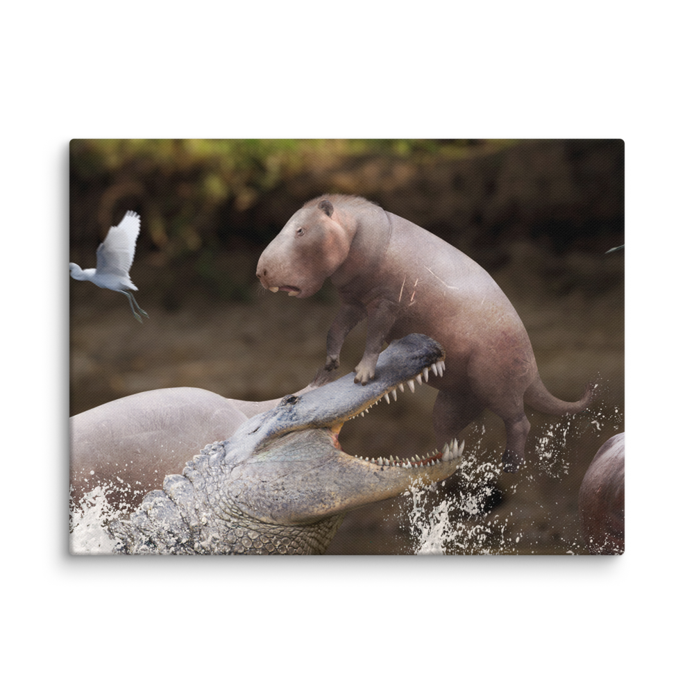 Purussaurus vs Phoberomys — Canvas 12×16