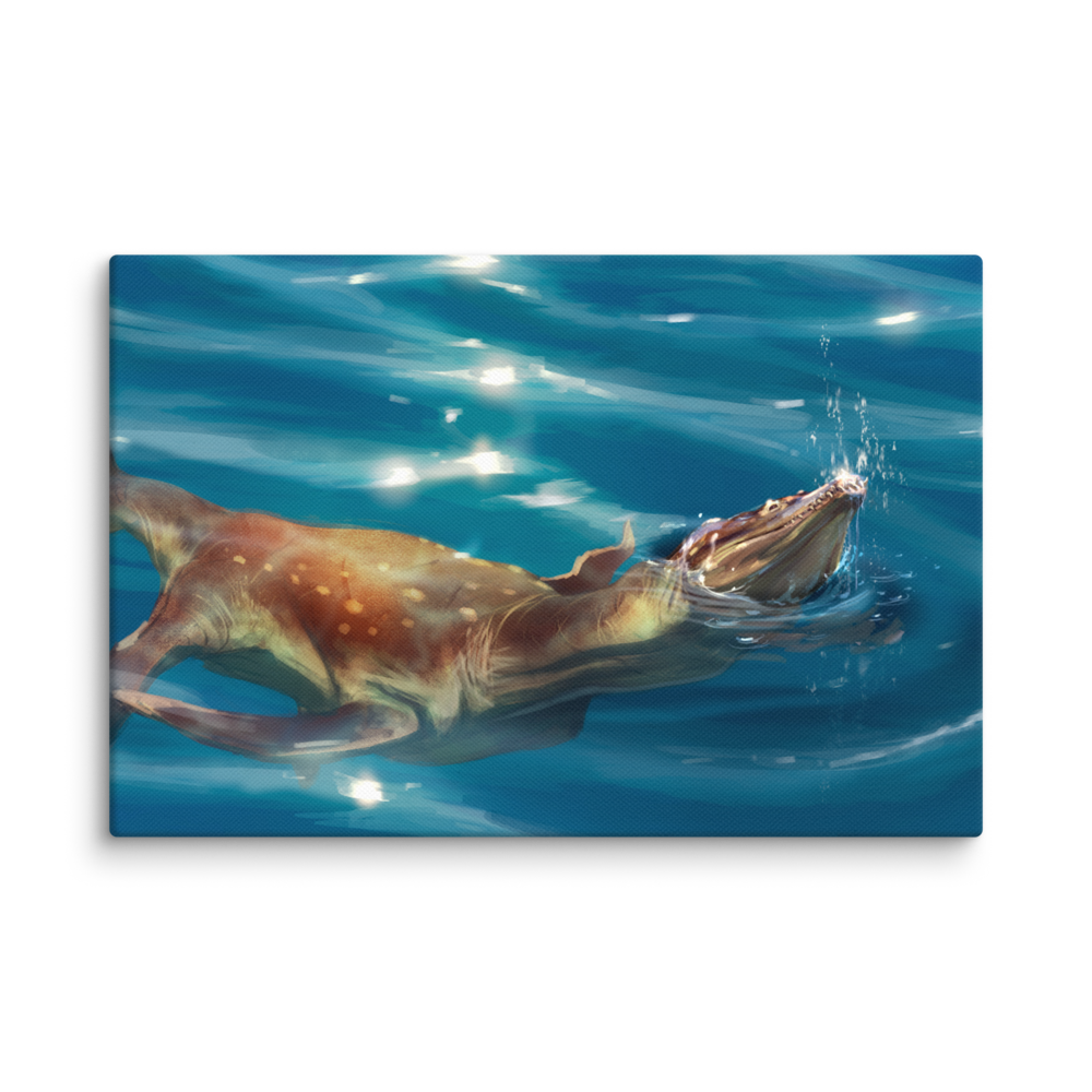 Rhomaleosaurus Taking A Breather canvas