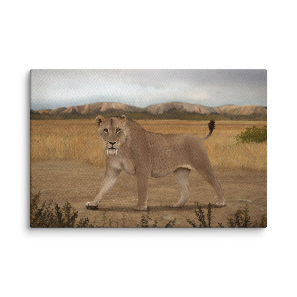 Smilodon fatalis — Canvas 12×18