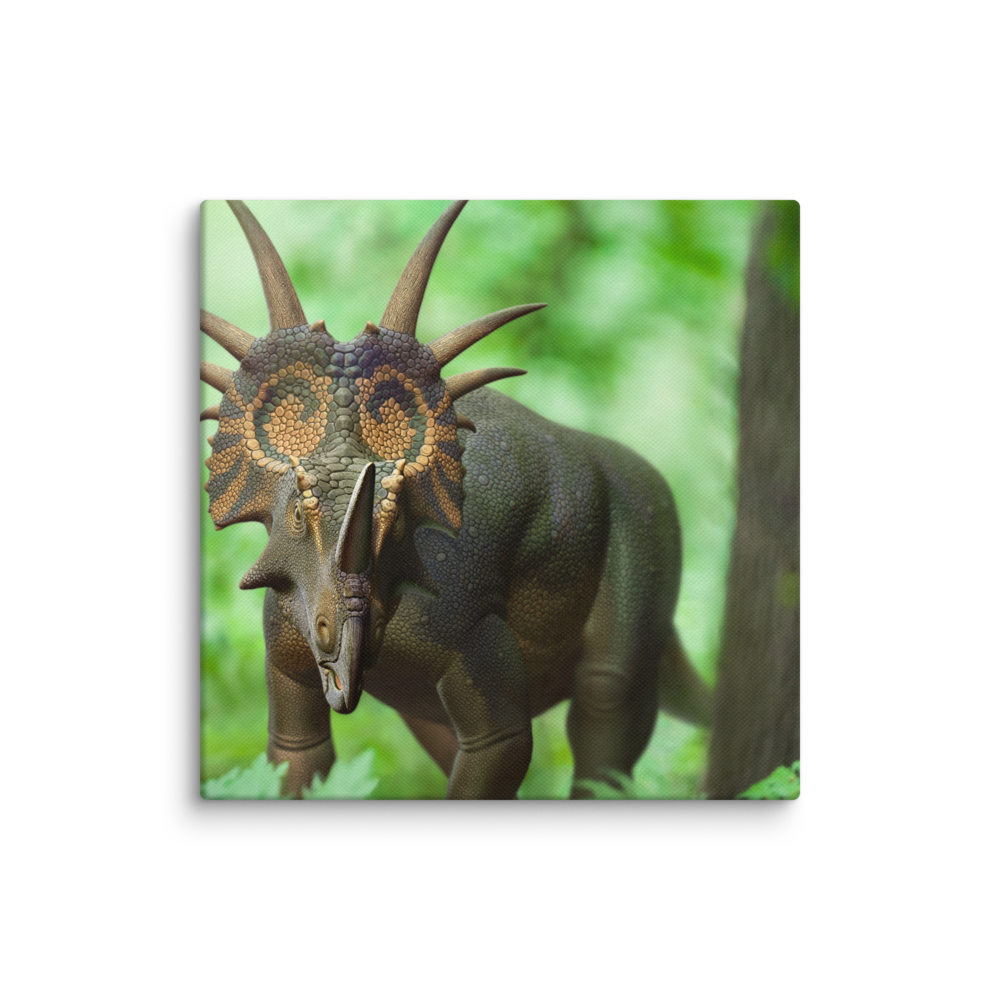 Styracosaurus Looking — Canvas 16×16