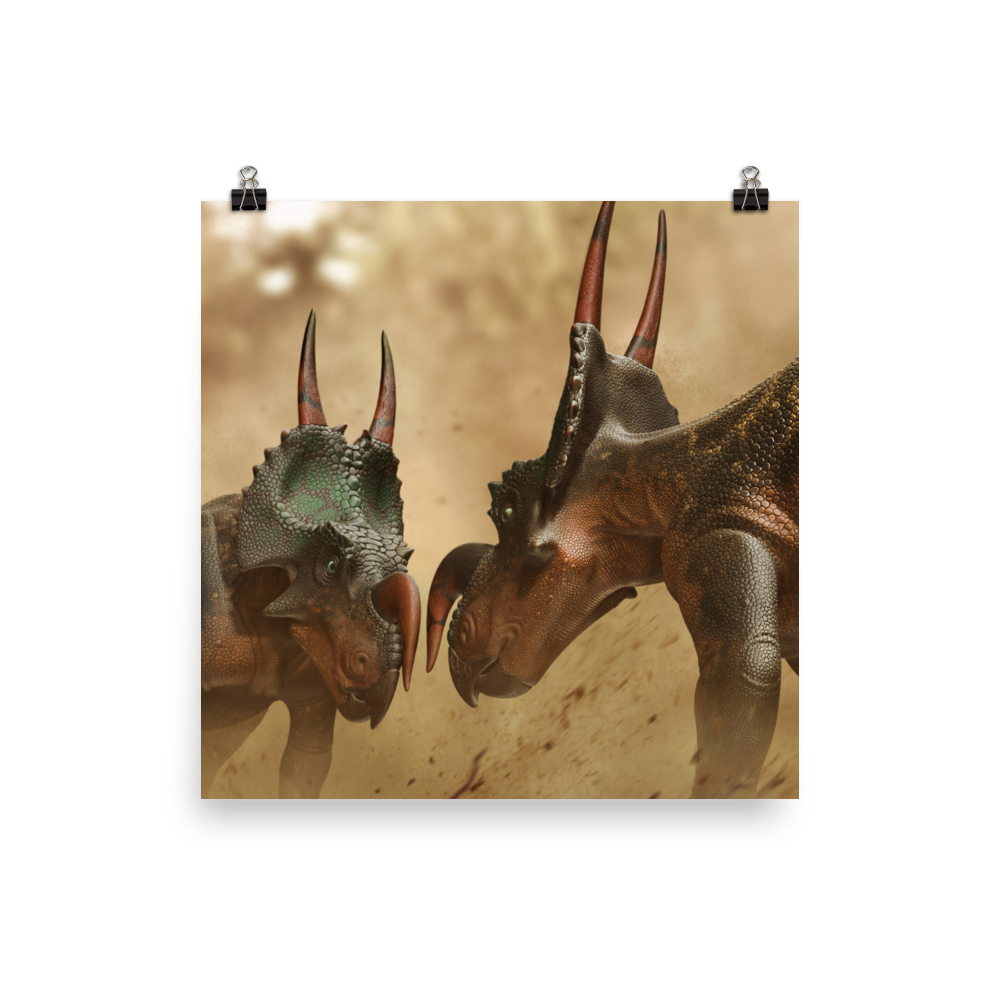 Einiosaurus Fighting poster