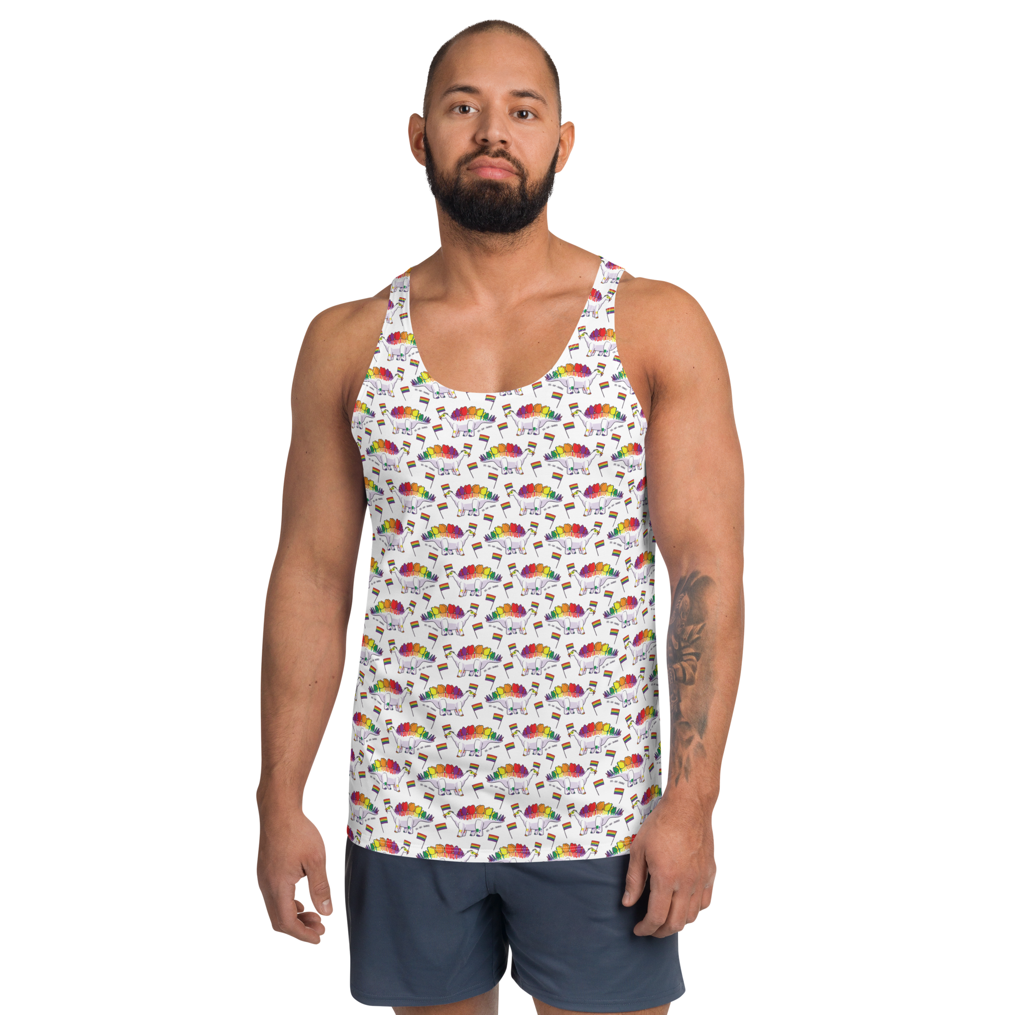 Stegosaurus Gay Pride unisex all-over-print tank top