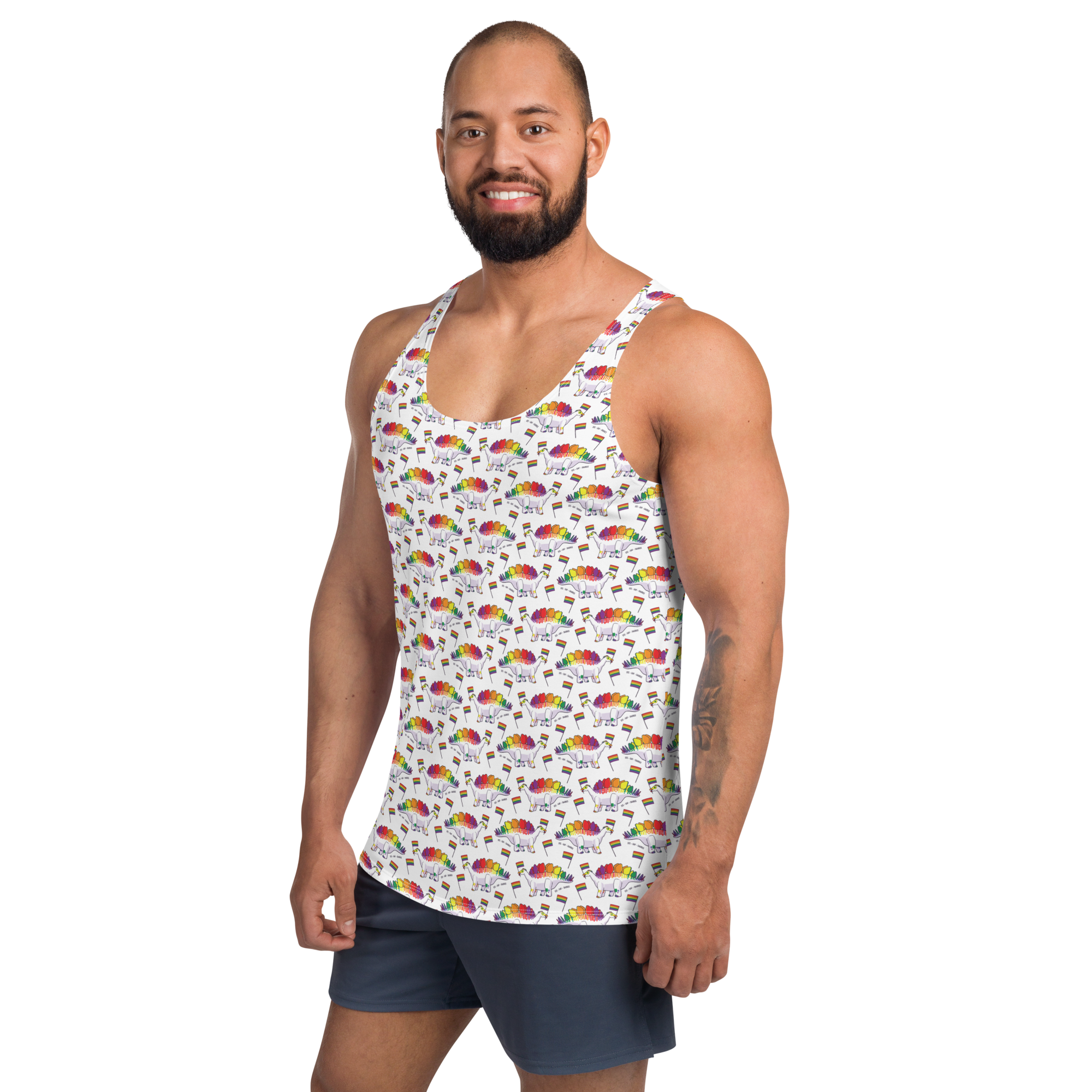 Stegosaurus Gay Pride unisex all-over-print tank top