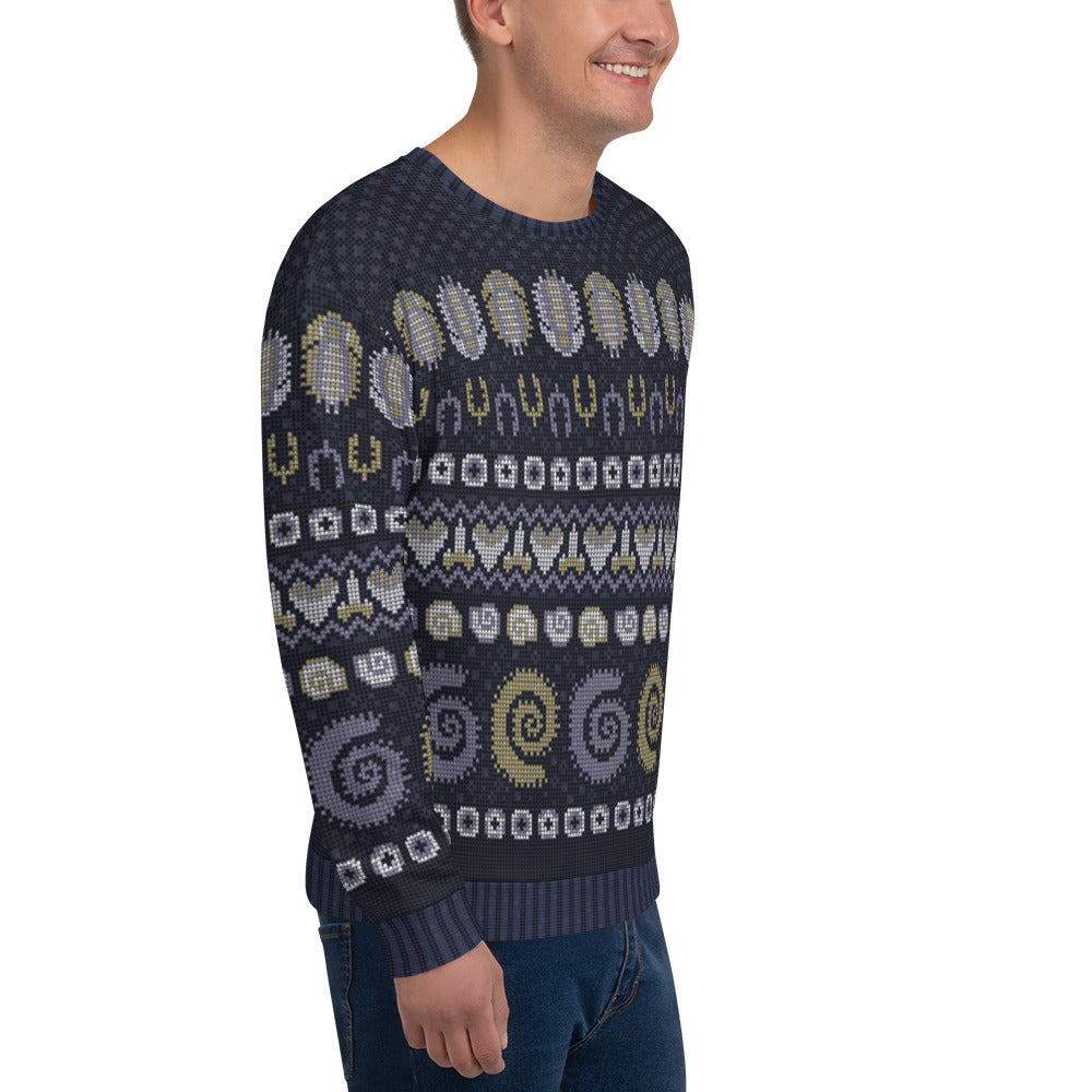 Prehistoric Marine Life Ugly Holiday Sweatshirt