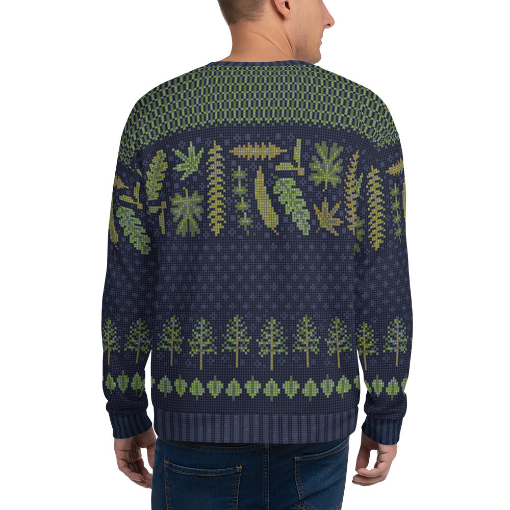 Prehistoric Plant Life Ugly Holiday Sweatshirt