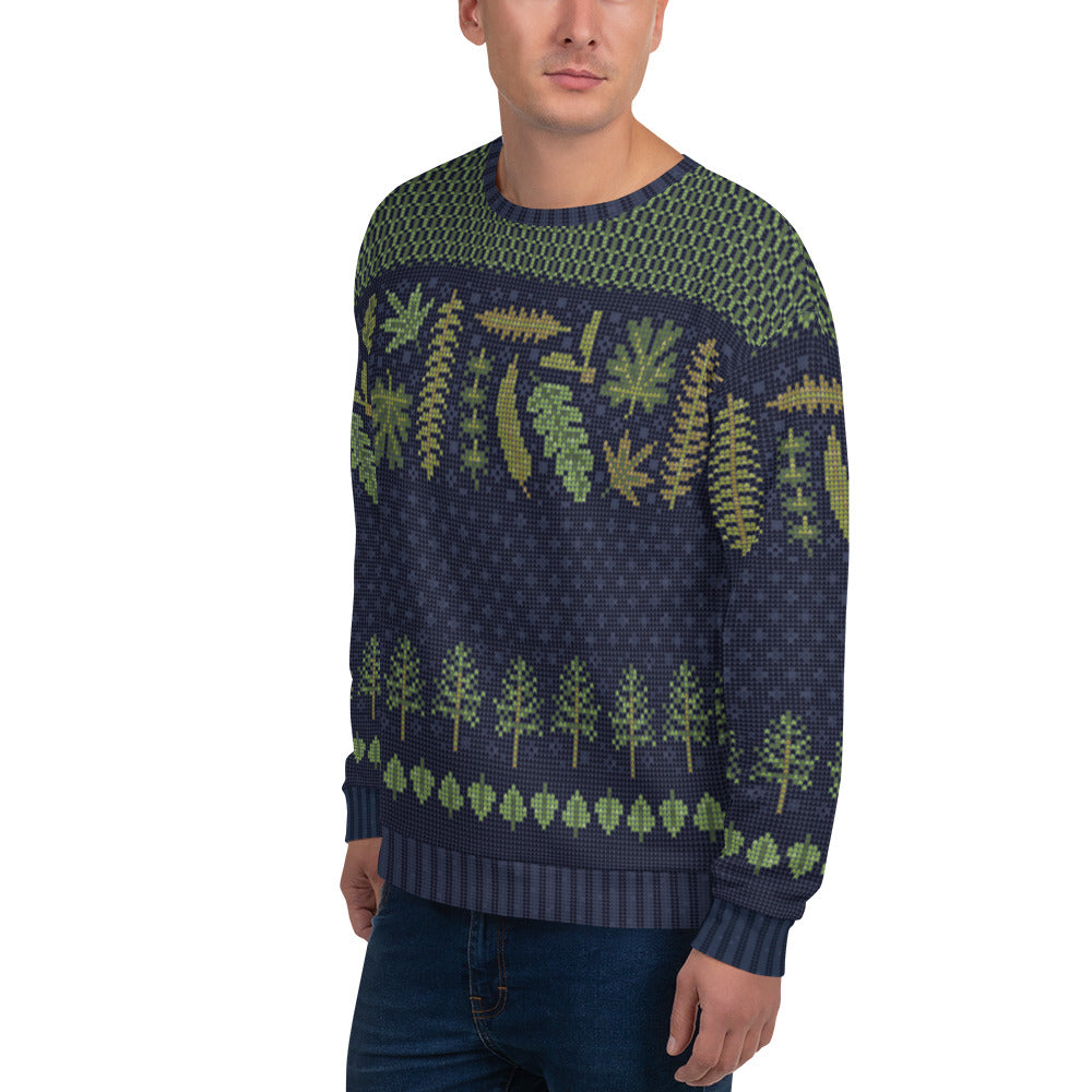 Prehistoric Plant Life Ugly Holiday Sweatshirt