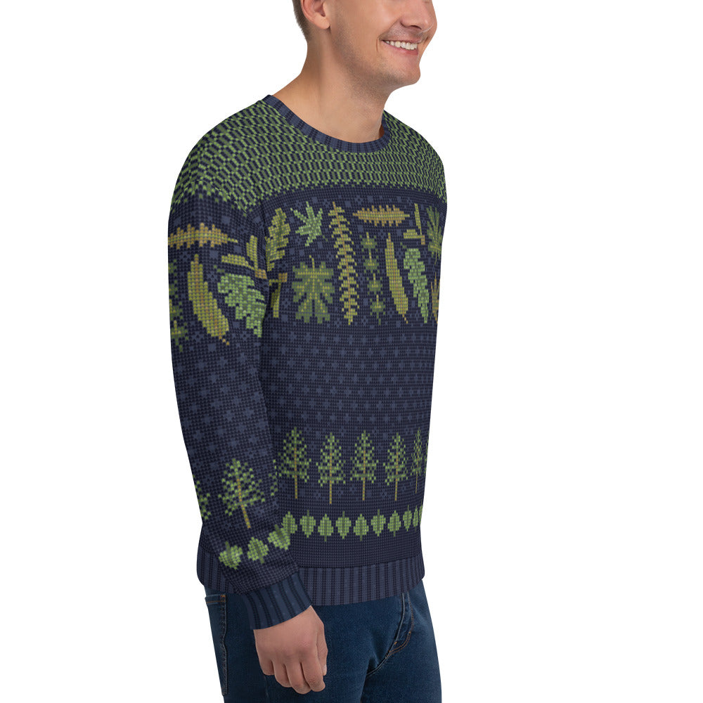 Prehistoric Plant Life Ugly Holiday Sweatshirt