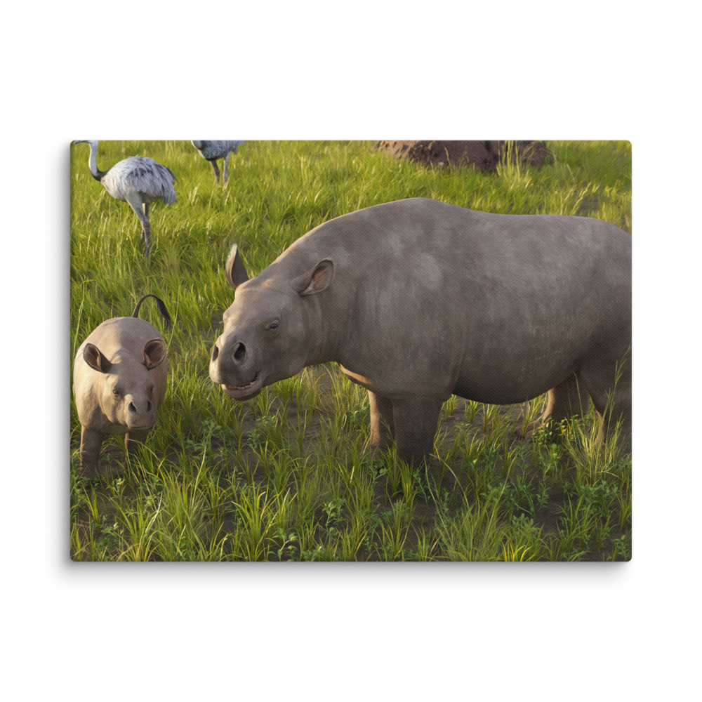 Toxodon and Rheas canvas