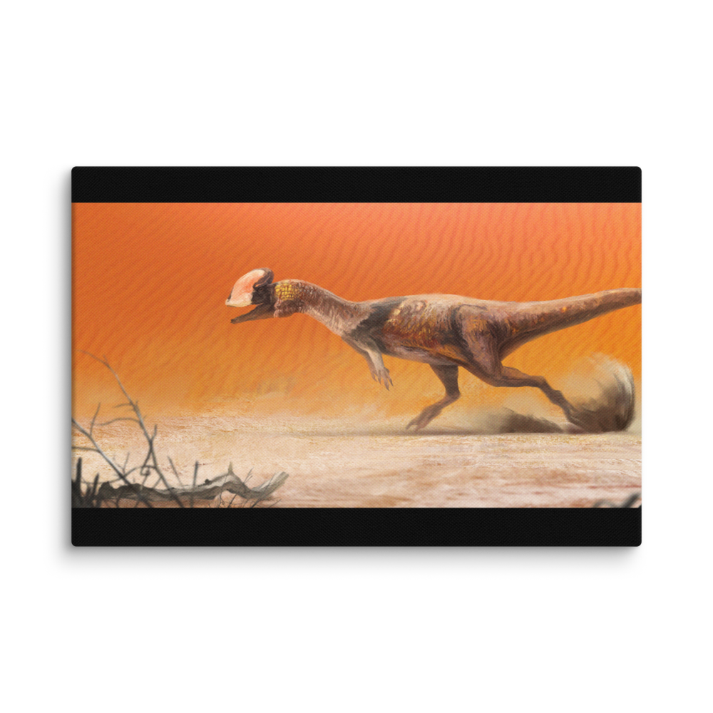 Dilophosaurus On The Run — Canvas 12×18