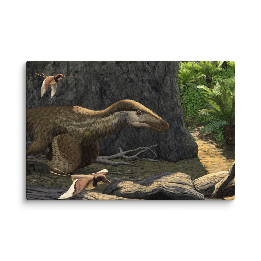 Velociraptor And Gobipteryx canvas