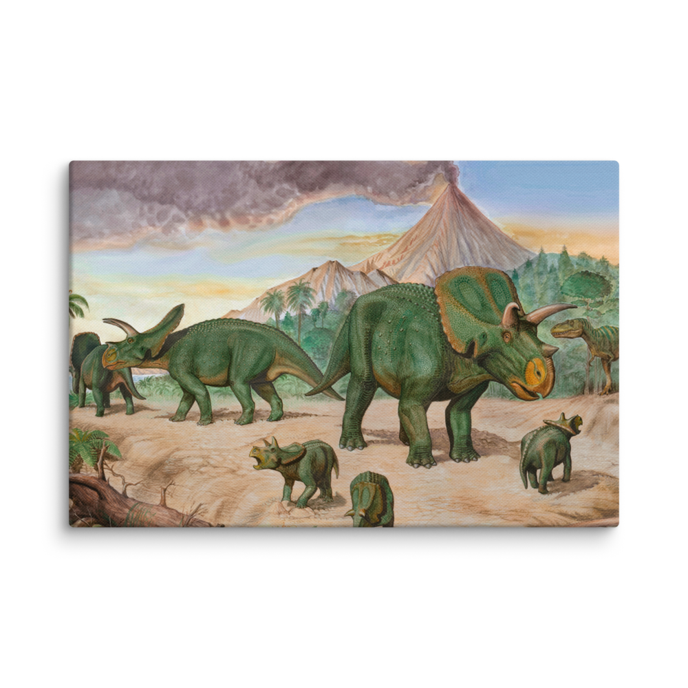 Arrhinoceratops And Albertosaurus canvas