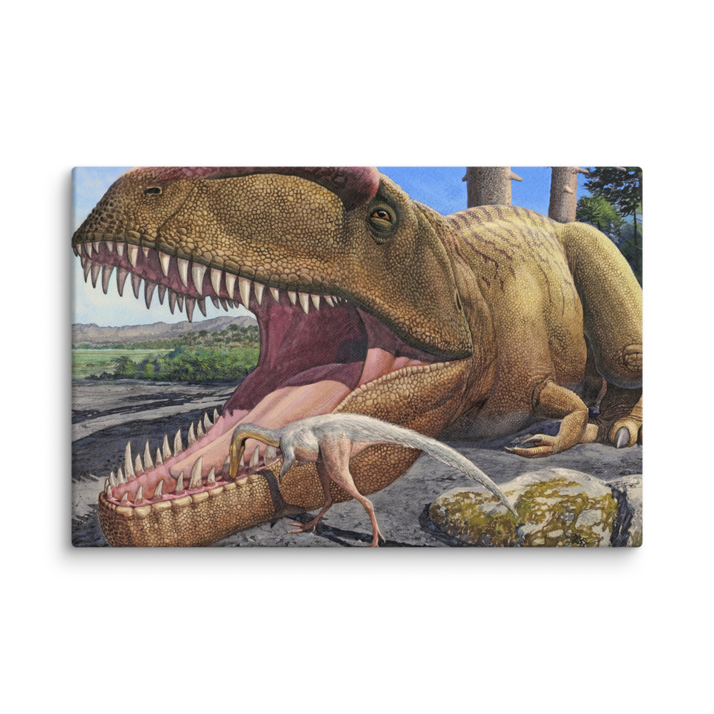 Giganotosaurus carolinii and Alnashetri cerropoliciensis Symbiosis canvas