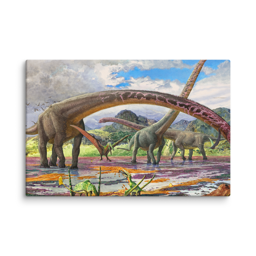 Mamenchisaurus and Sericipterus — Canvas 12×18
