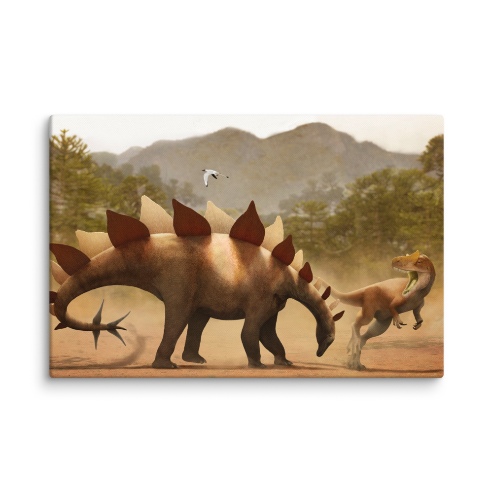 Stegosaurus vs Allosaurus — Canvas 16×24