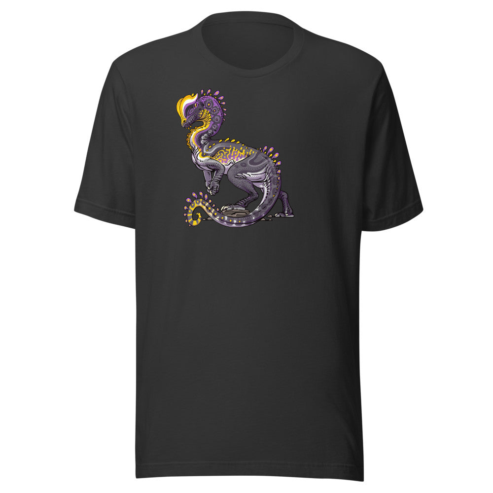 Dilophosaurus Nonbinary Pride mockup