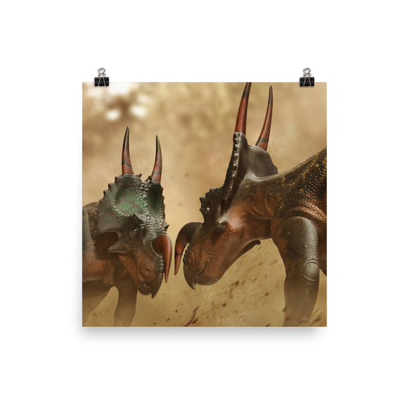 Einiosaurus Fighting poster