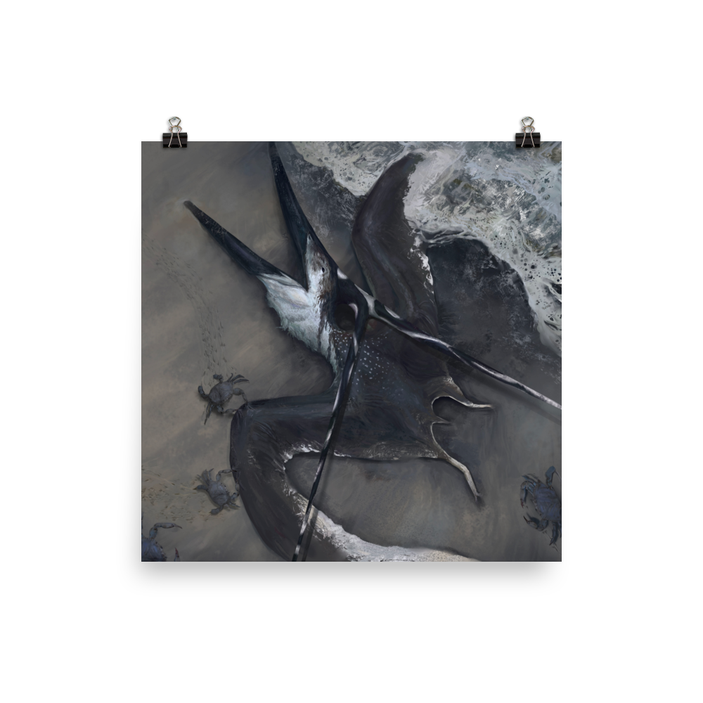 Nyctosaurus Washed Ashore — Poster 12×12