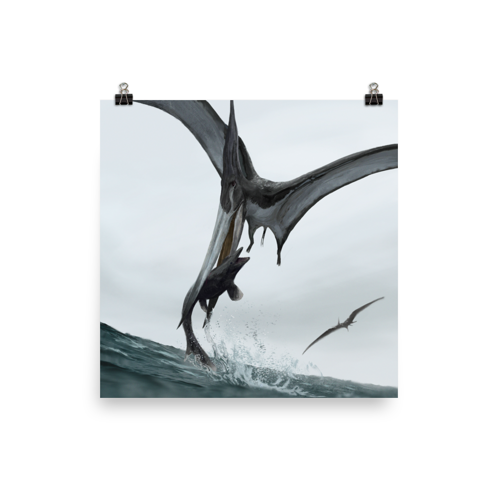 Pteranodon Catches Mosasaur poster