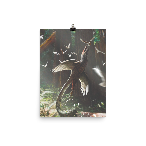 Acheroraptor Hunting Ornithurine — Poster 12×16