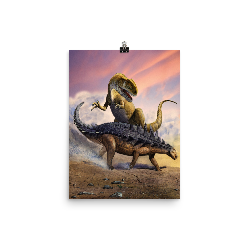 Neovenator Vs Polacanthus — Poster 12×16