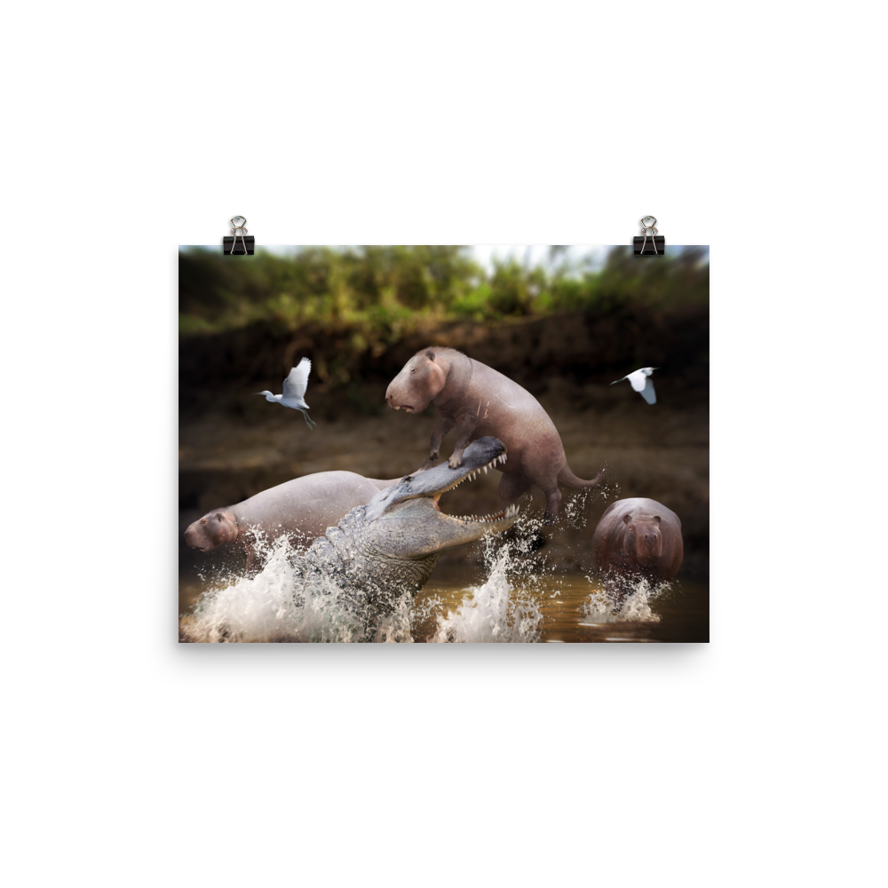 Purussaurus vs Phoberomys — Poster 12×16