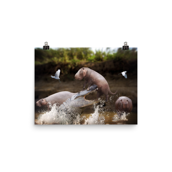 Purussaurus vs Phoberomys — Poster 12×16