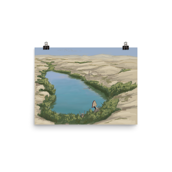 Caiuajara at the Watering Hole — Poster 12×16