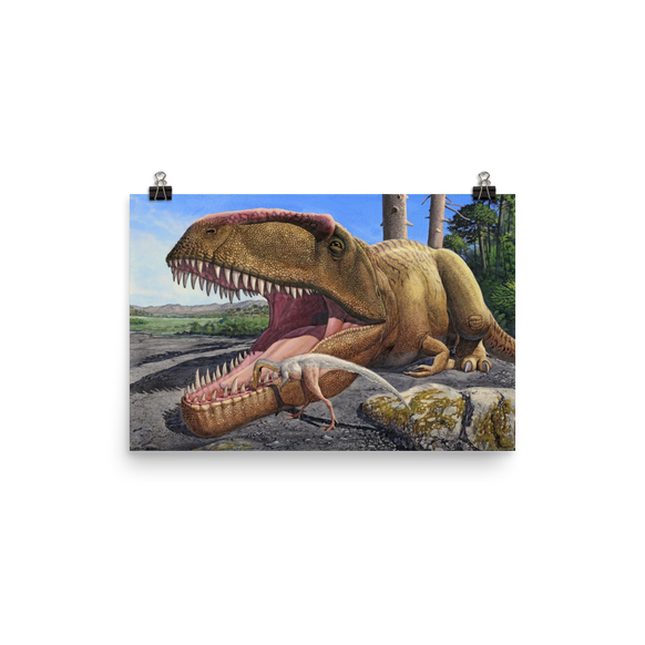 Giganotosaurus carolinii and Alnashetri cerropoliciensis Symbiosis poster