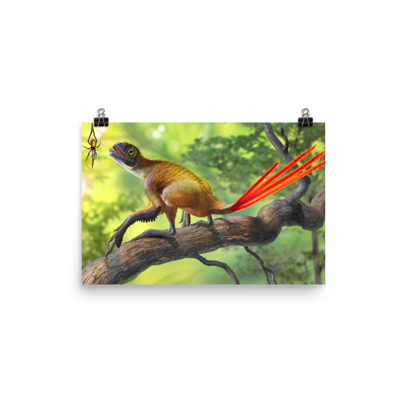 Epidexipteryx hui and Mongolarachne poster