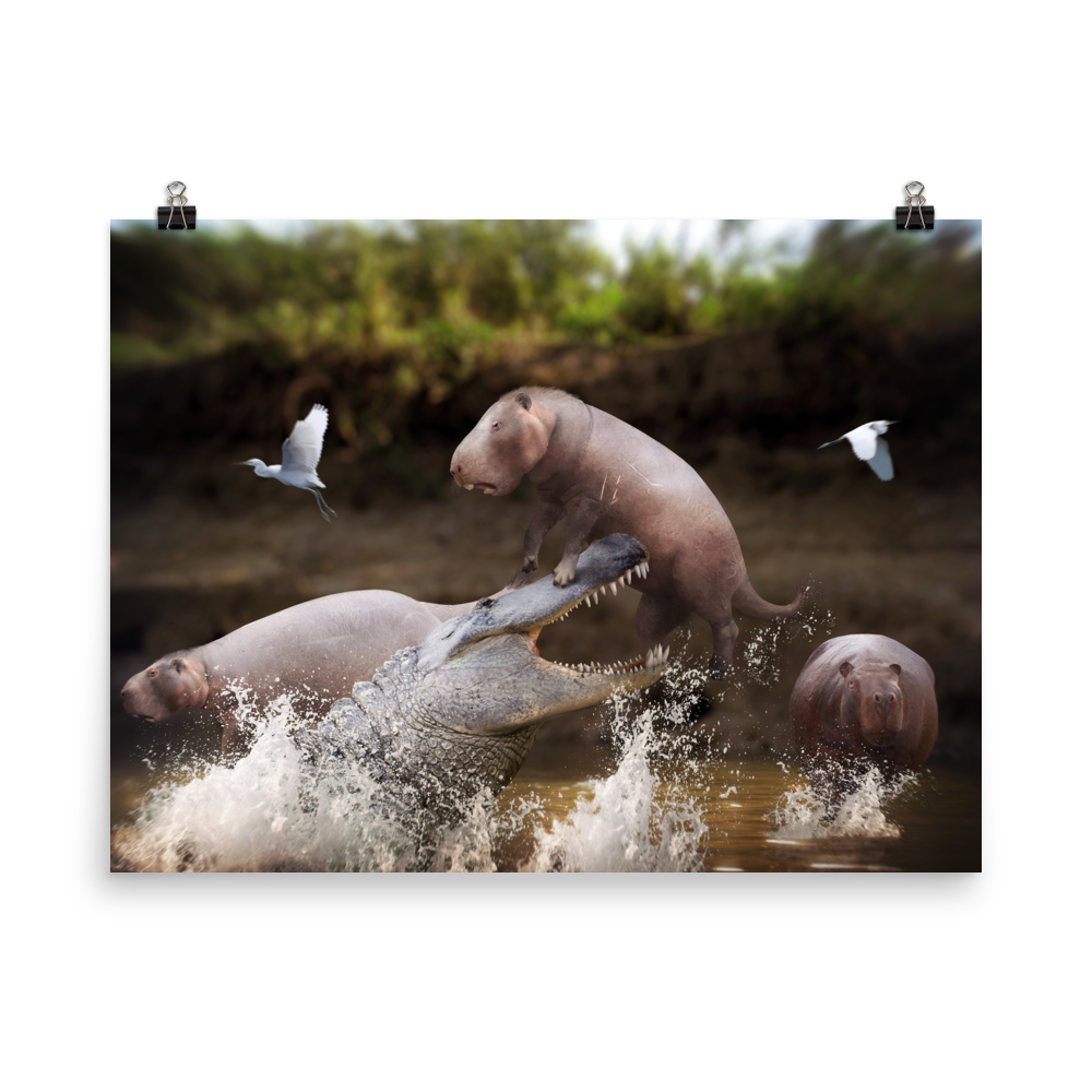Purussaurus vs Phoberomys — Poster 18×24