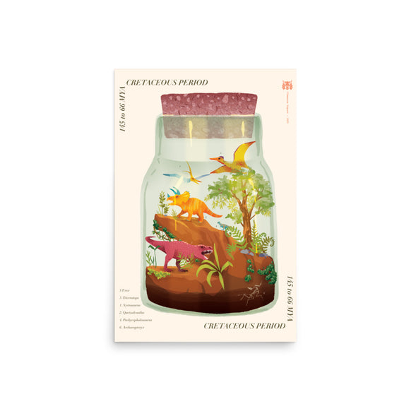 Cretaceous Dinorama in a Bottle poster