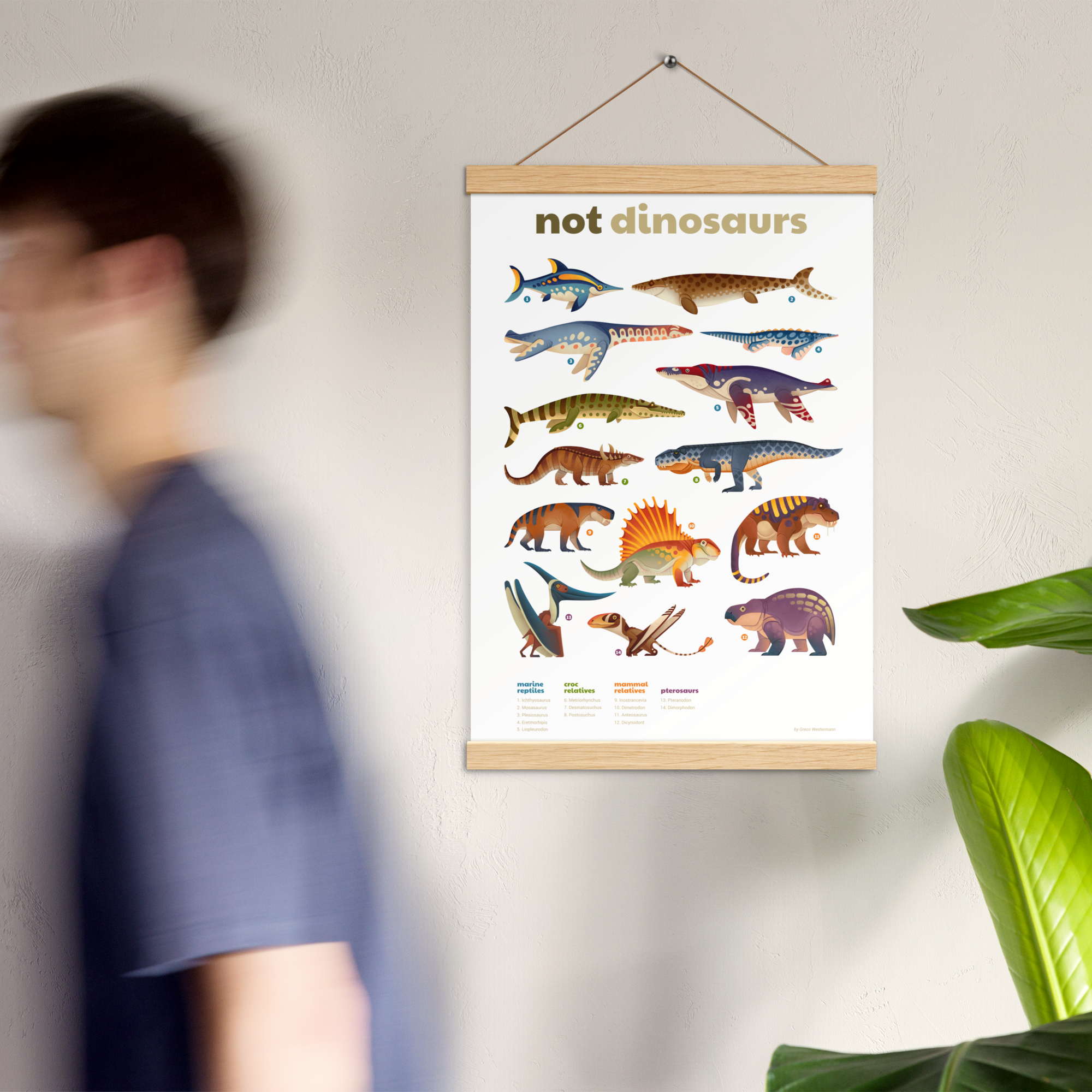 Not Dinosaurs poster with hangers