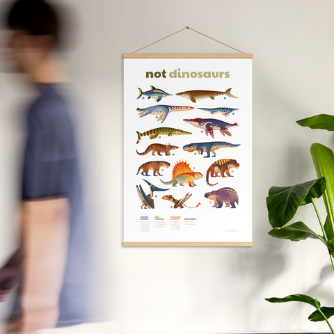 Not Dinosaurs poster with hangers