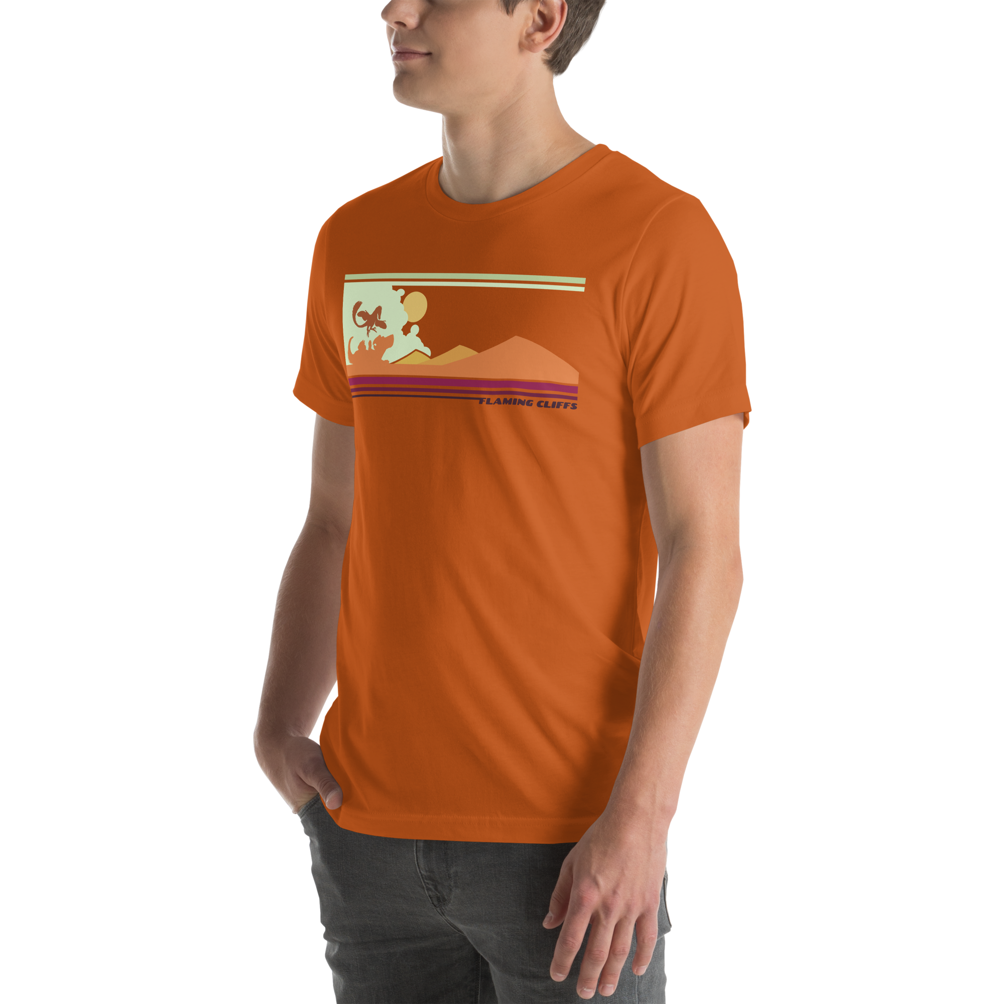 Flaming Cliffs retro t-shirt