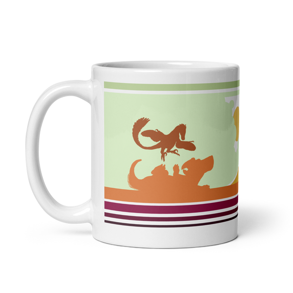 Flaming Cliffs retro mug