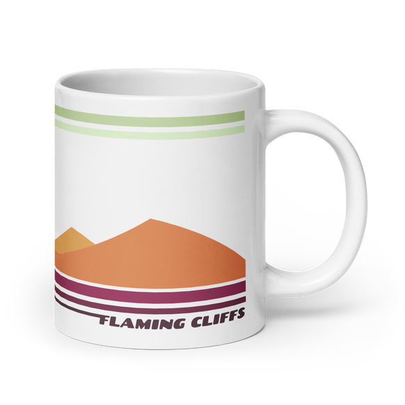 Flaming Cliffs retro mug