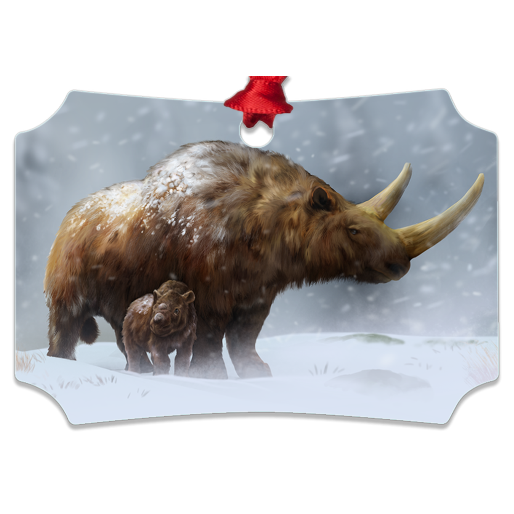 Woolly Rhino metal ornaments