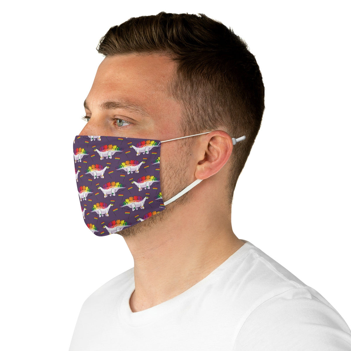 Stegosaurus Dinosaur Gay Pride Flag face mask