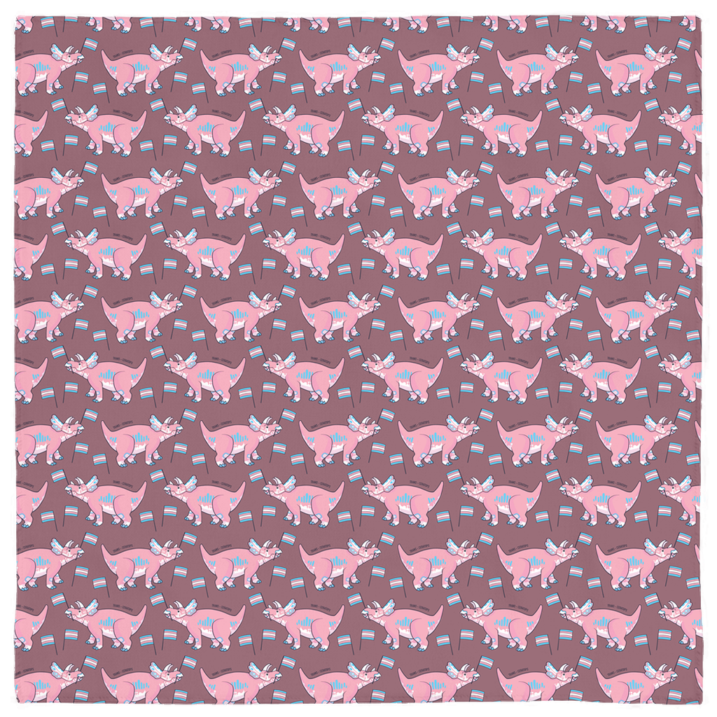 Triceratops Dinosaur Trans Pride Flag bandana