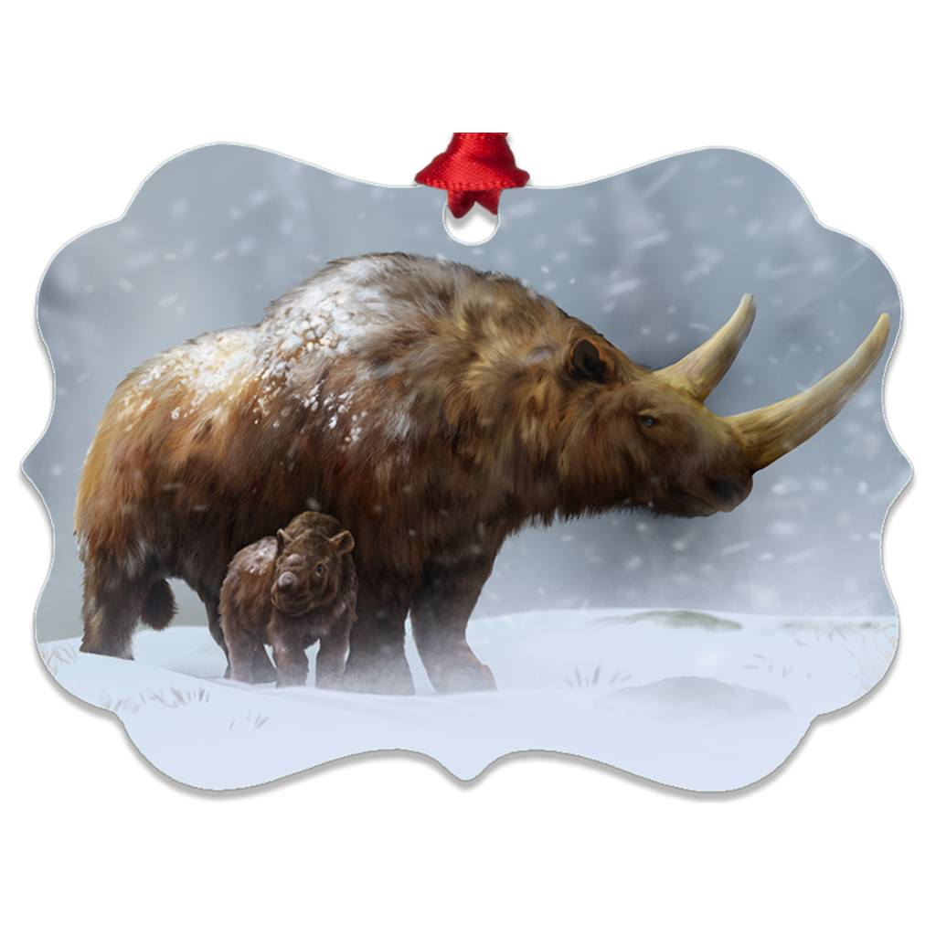 Woolly Rhino metal ornaments