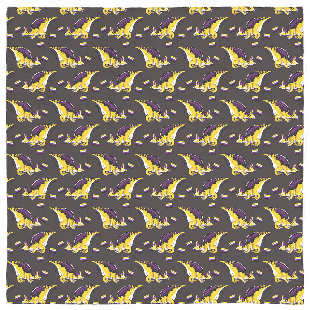 Lambeosaurus Dinosaur Non-binary Pride Flag bandana