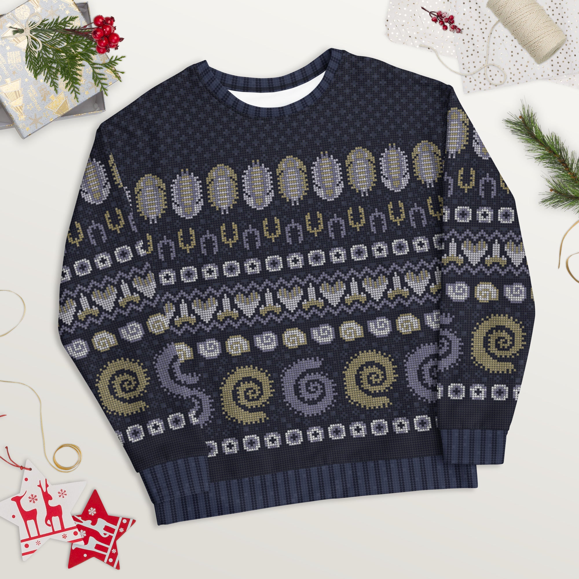 Prehistoric Marine Life Ugly Holiday Sweatshirt