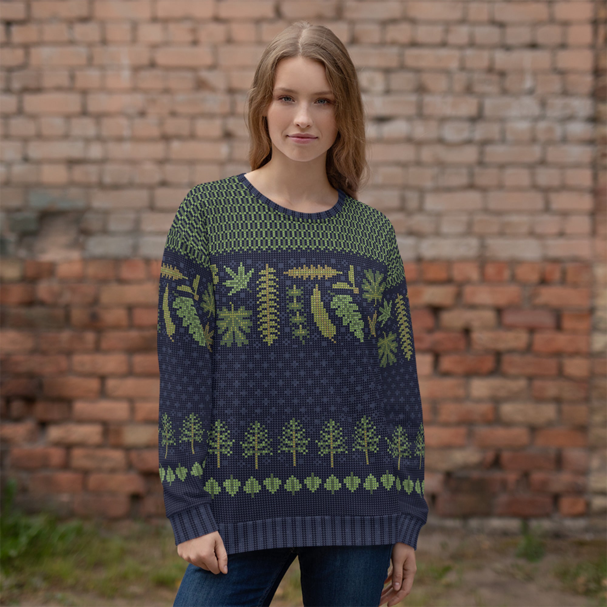 Prehistoric Plant Life Ugly Holiday Sweatshirt