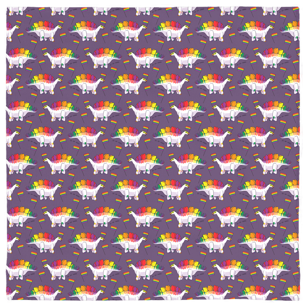 Stegosaurus Dinosaur Gay Pride Flag bandana