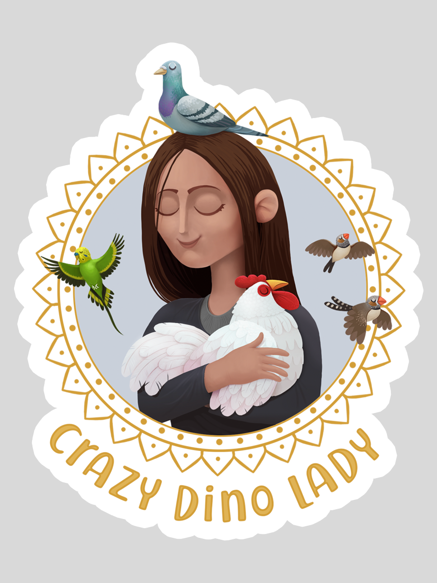 Crazy Dino Lady stickers