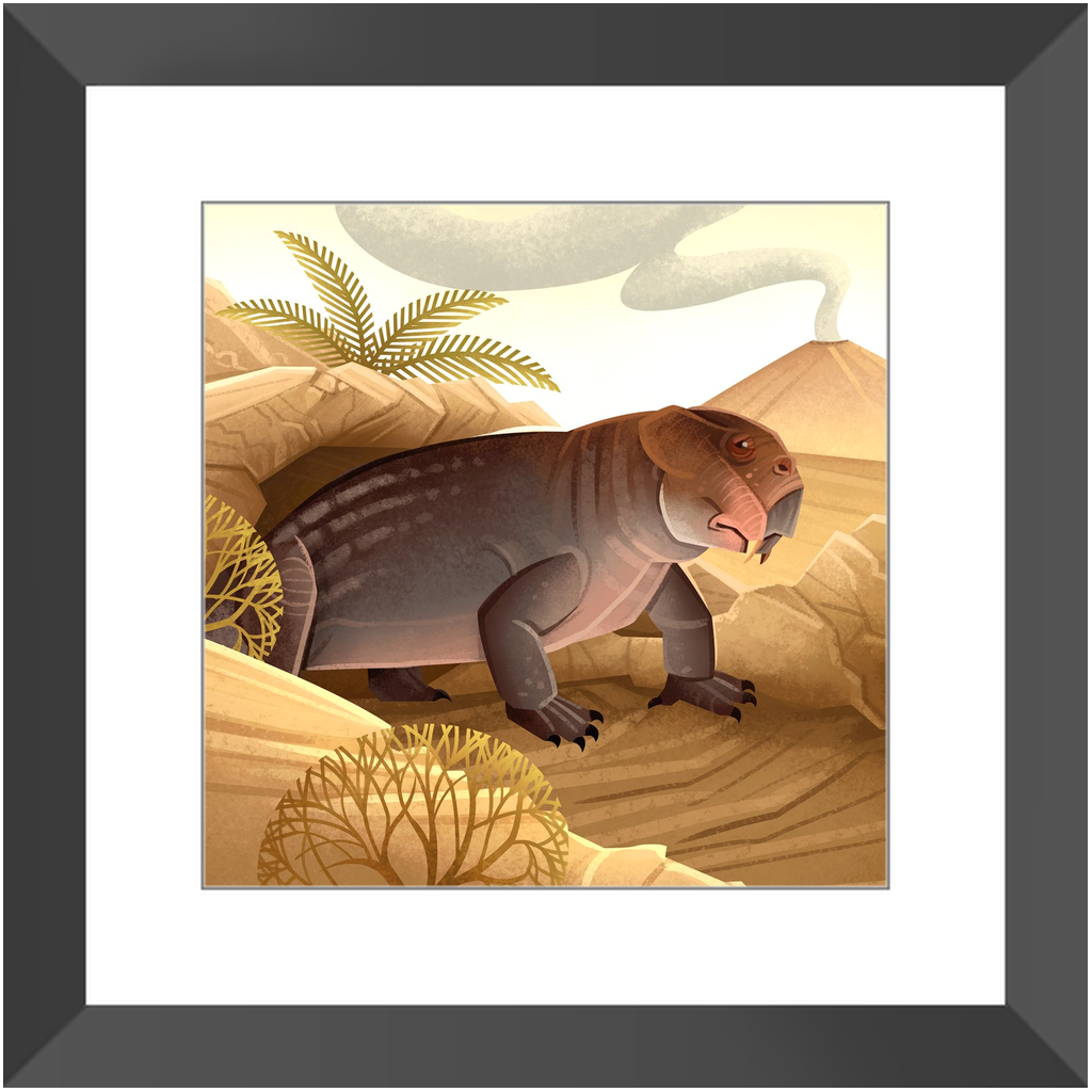 Lystrosaurus Permian Weirdo framed print