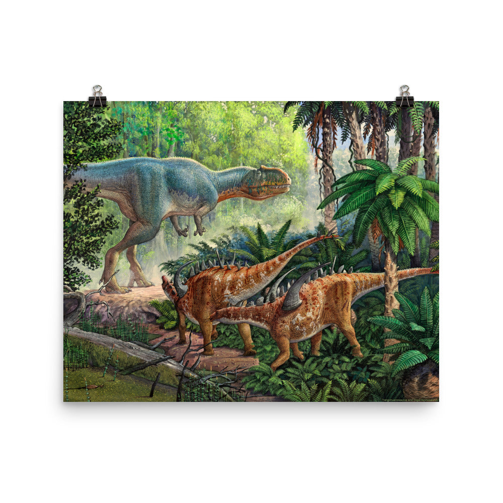 Yangchuanosaurus and Gigantspinosaurus poster