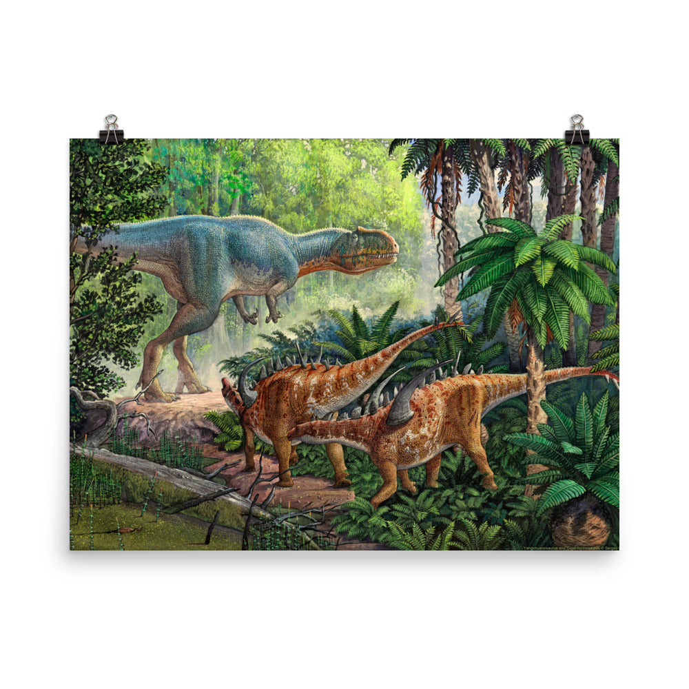 Yangchuanosaurus and Gigantspinosaurus poster