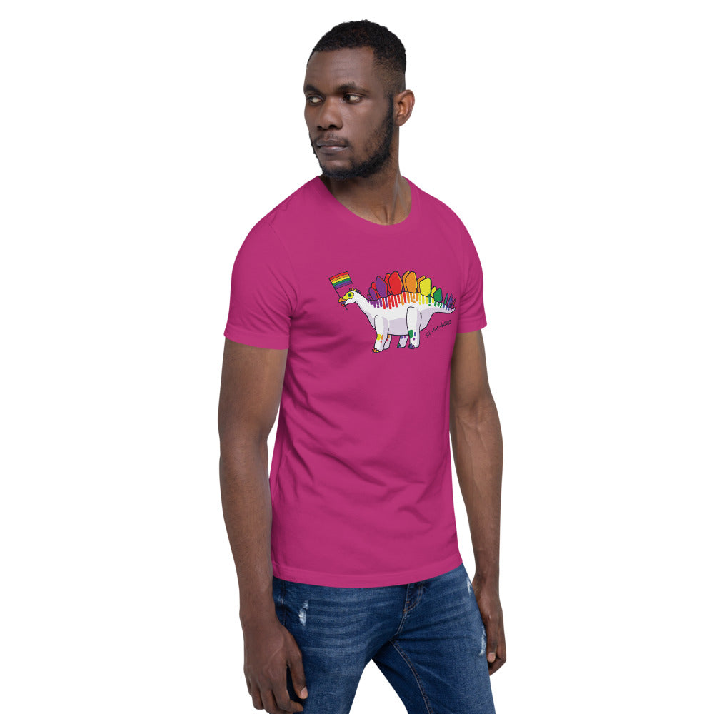 Stegosaurus Dinosaur Gay Pride Flag t-shirt