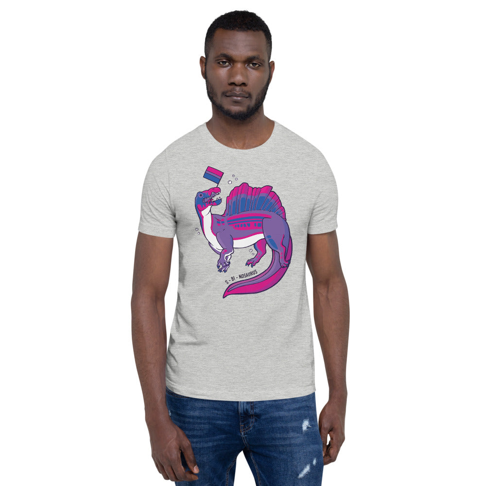 Spinosaurus Dinosaur Bisexual Pride Flag t-shirt